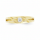 Aliança Ouro Pedra Natural - Vista Deitada